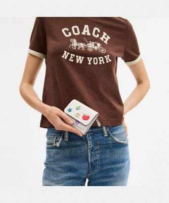ミラ スモール フラップ ウォレット・ステッカー プリント | COACH